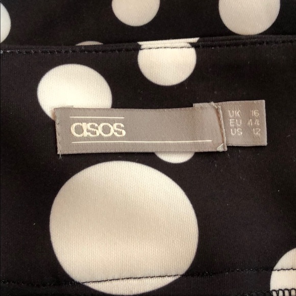 Fun ASOS Black and White Polka Dot Midi Skirt - Picture 4 of 4